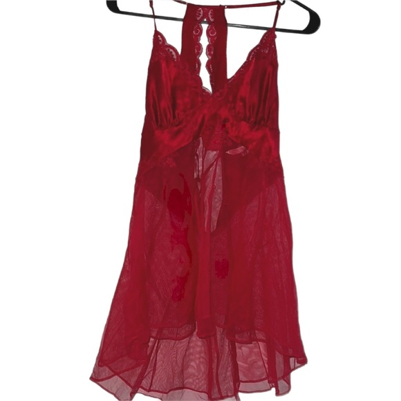 Victoria Secret Red Babydoll Negligee Size Small - Picture 1 of 8
